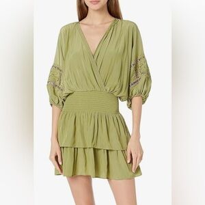 NEW Ramy Brook Women Melanie V Neck Embellished Mini Dress SZ XS